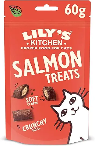 Lily's Kitchen Pillow Treats - Golosinas de Salmón - Snacks para Gatos 10 x 60g  
