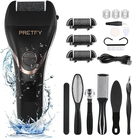Lima Eléctrica de Acero para Pies, Recargable Pedicura Profesional Quita Durezas y Callos 10 en 1, Exfoliante, Cuidado Pies con Recambios  