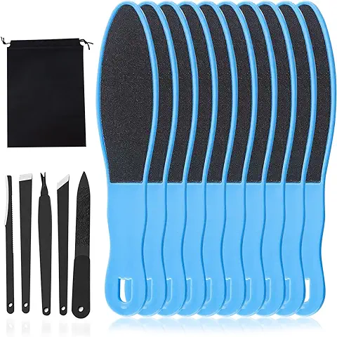 Lima Pies Lima de Pie Paquete de 10 Lima Pedicura Limas Pies Durezas Profesional Raspador Pies Durezas,Bolsa de Almacenamiento Gratis y 5 Cortadores de Manicura Callos Pies Eliminar  