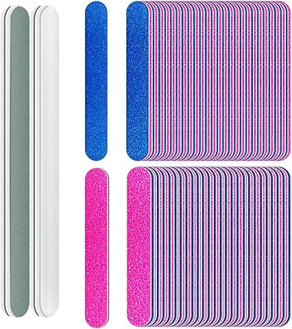 Limas de Uñas Desechables 180/240 - Conjunto de Búfer de Archivo de Uñas para las Uñas Acrílicas Cristalinas Naturales para uso en el Hogar y el Salón con Tampón de Pulido de Uñas Gratis (100Piezas)  