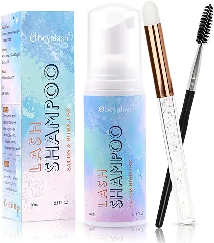 Limpiador de Espuma de Pestañas 60ml, Champú de Pestañas Para Extensiones de PestañAs, Espuma Suave Para Eliminar Residuos de Maquillaje de Aceite Lash Shampoo for Eyelash Extensions