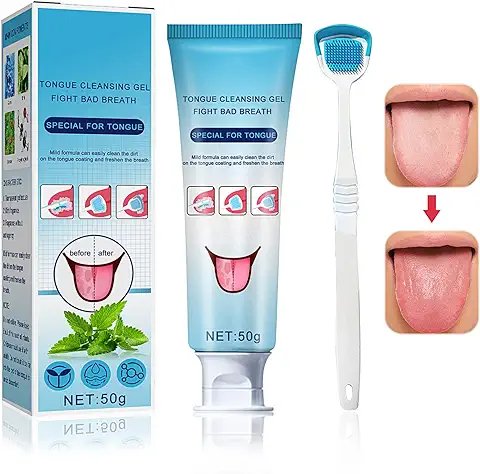 Limpiador de Lengua, Raspador de Lengua, Raspador Lengua y Gel Limpiador de Lengua, Combate el Mal Aliento, Limpia y Cuida la Lengua (01)  