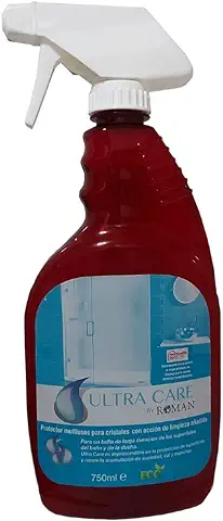 Limpiador Especial para Cristales de Mamparas y Baños con Efecto de Protección Antical Añadido | Ultra care para Mamparas | Botella Spray Pulverizador de 750 ml  