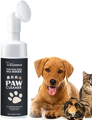 Limpiador Espumoso para Patas sin Enjuague | Champú para Perros Limpieza de pies de Gatos, Patas Fáciles de Limpiar Rápidamente, Fórmula Segura a base de Plantas Sin Enjuague Espuma sin Agua,Limpiador  