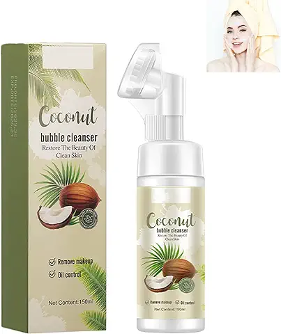 Limpiador Facial Probuk 150ml Limpiador con Coco - Viene con un Cepillo de Limpieza Facial - Se Absorbe Rápidamente - Purifica el Rostro y Limpia los Poros - Adecuado para la Limpieza Facial Diaria  