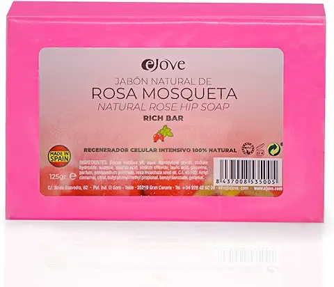 Limpiador Facial rosa Mosqueta - Jabon de Manos - para Cicatrices, Limpieza - Exfoliante - Corporal  