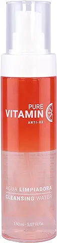 Limpiador Facial Vitamina C. Limpieza Facial Antioxidante. Desmaquillante Facial Bifásico para todo tipo de Pieles. Marca Noche y Día. 150 ml  