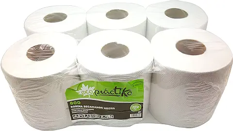 Limpiezabarata Bobina de Papel ECOLÓGICO Doble Capa. Pack de 6 Bobinas.  