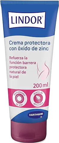 Lindor Skin, Crema Íntima con Óxido de Zinc, Hidratante, Cicatrizante y Neutralizadora de Olores, Protege la Piel y Zonas Irritadas por Incontinencia Urinaria o Fecal, Apta para Piel Sensible, 200ml  