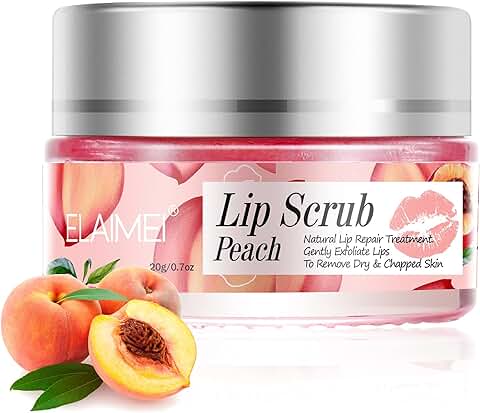 Lip Mask Exfoliante para Labios, Exfoliante de Labios, Tratamiento Intensivo de Reparación de Labios, Exfoliante Labial Acondicionador, para Eliminar Piel Muerta, Desvanece Líneas de Labios (Durazno)  