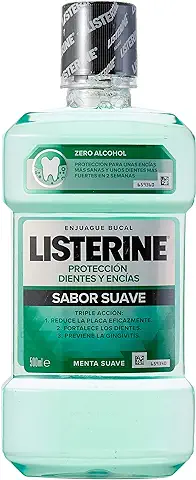 Listerine - Enjuague Bucal Dientes y Encías Sabor Suave - 500ml  