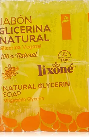 Lixoné - Jabón de Glicerina Natural en Pastillas | Pack 3 Uds de 125 g | Total 375 g | Jabones Artesanales para Manos, Cara y Cuerpo | Hidratante y Vegano | sin Conservantes  