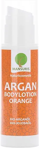 Loción Corporal Orgánica Naranja para Mujeres – Loción Corporal Vegana con Aceite de Argán para piel muy seca e Impurezas, Cosmética Natural que Proporciona una Hidratación Intensa para un Cuerpo  