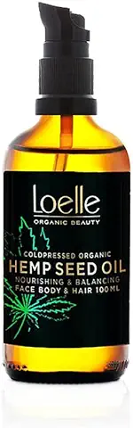 Loelle - Aceite de Semilla de Cáñamo 100% Natural, Tratamiento Antioxidante con Q10 que Previene Signos de Envejecimiento, Aceite de Cáñamo Prensado en Frío con Dispensador de Bomba, Orgánico, 100ml  