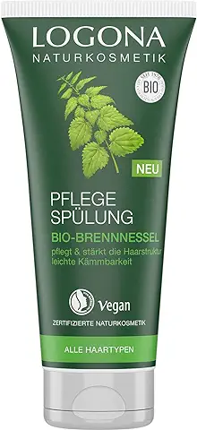 LOGONA Naturkosmetik Acondicionador de Cuidado Orgánico, Acondicionador Natural para cada Cabello, Cuidado Intensivo para Cabello Suave, Mejor Peinado, Vegano y sin Silicona, 200 ml  