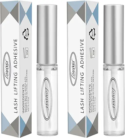 Lomansa Pegamento Lifting Pestañas, Pegamento de Pestañas para Levantamiento, Lifting Cejas y Pestañas, Secado Rápido y Fuerte Pegajosidad, Apto para el Salón(5ml, 2 Piezas)  
