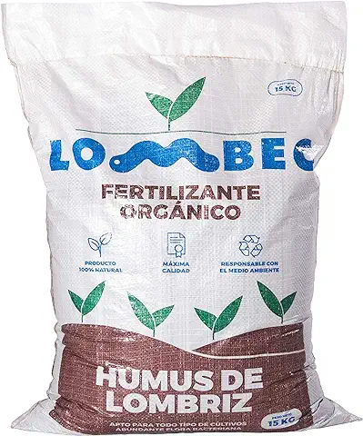 LOMBEC Humus de Lombriz, Saco 25L (15Kg). Fertilizante Orgánico, Vermicompost 100% Natural. ABONO Ecológico Apto para Cualquier Cultivo. Ideal para Huertos Urbanos. … (15)  