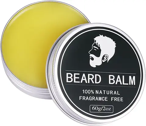 LOPHE Bálsamo Barba Hombre, Beard Balm, 60g Cera Barba Hombre Aceite de Argán y Jojoba Cera Acondicionadora Sin Aclarado Excelente para el Cuidado del Cabello y el Crecimiento, Sin Perfume  