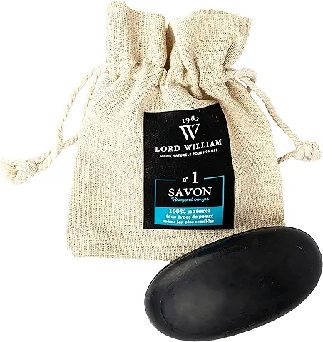 Lord William - N°1 Jabón de Árbol de Té y Mora para Hombre - 100% Natural - Jabón para Rostro y Cuerpo, Ideal para Pieles Sensibles - Aroma de Mora - Made in France - 100 gr  