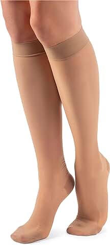 LORES Calcetines Antivaricosos Hasta la Rodilla Pop Sheer Transpirable Promueven la Circulación Compresión Gradual 70 DEN Medica  