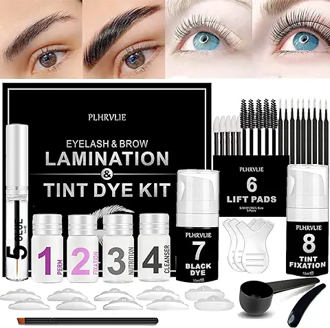 Lucoss Kit de Lifting de Pestañas Profesional,4 en 1, Laminado, Tinte de Cejas Negro y Permanente para Uso Doméstico de Salón  