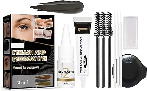 Lucoss Tinte Profesionales para Cejas y Pestañas Profesionales,Tinte de Cejas Negro/Marrón Oscuro/Marrón Claro  