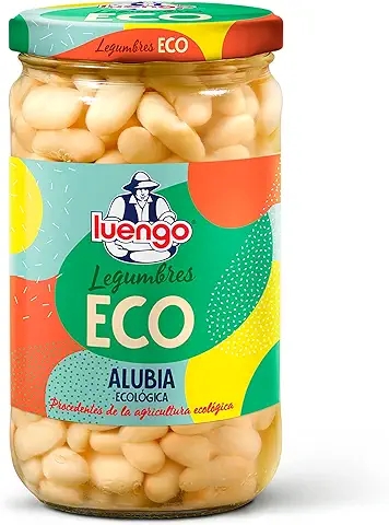 LUENGO Alubia Blanca Cocida Ecológica Frasco 400 gr  
