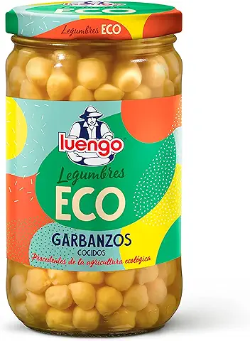 LUENGO Garbanzo Cocido Ecológico Frasco 400 gr  