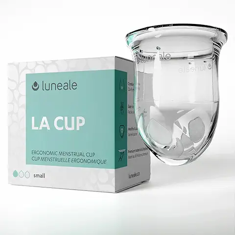 Luneale La Cup - Copa Menstrual - Diseño Ergonómico Exclusivo Creado con Obstetras - Fabricación Francesa - 100 % Silicona Médica Platino - S (Flujo Ligero/medio)  
