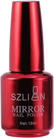 Luxshiny Esmalte de Uñas Colores Metalizados Esmalte de Uñas Efecto Espejo Esmalte de Uñas de Manicura en Gel Brillante (4 Rojo Vino)  