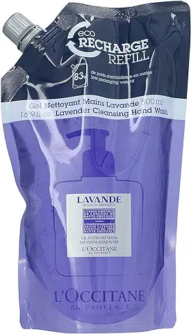 L'Occitane Lavanda Limpiador de Manos Recarga, 16.9 Onzas Líquidas: Aroma Relajante, Lavanda de Provenza, Limpieza Suave, Vegano, todo tipo de Piel, Reduce los Residuos  