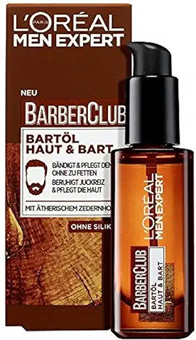 L'Oréal Men Expert Barber Club Aceite para la Barba, Crecimiento Saludable de la Barba, Estilo de Barba Cuidado y Cuidado sin Picor, con Aceite de Madera de Cedro (30 ml)  