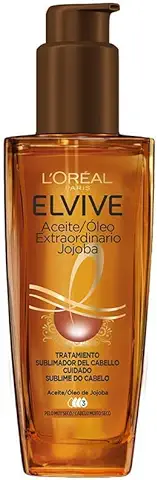 L'Oréal Paris Aceite Tratamiento Sublimador Para El Cabello, Para Todo Tipo de Pelos, Elvive Aceite Extraordinario de Jojoba, 100 ml  