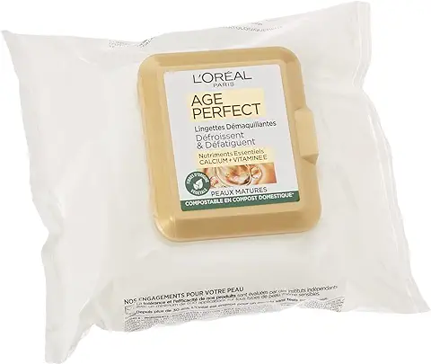 L'Oréal Paris - Age Perfect - Lingettes Démaquillantes - Peaux Matures - Pack de 25  