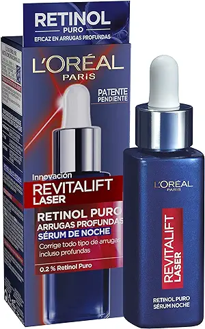 L'Oreal Paris Dermo Expertise Revitalift Laser Serúm Noche Retinol Puro Arrugas Profundas, Vanilla, 30 Mililitro  