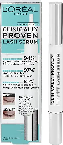 L'Oreal Paris Make-up Designer L'oréal Paris Sérum De Pestañas Clinically Proven, Fuerza Y Volumen, Con Vitamina B5 Y Ácido Hialurónico, 17 Ml, Marron, 2 Mililitro  