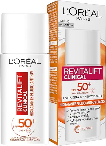 L'Oreal Paris Revitalift Clinical Crema Hidratante Anti-UV SPF50+ Diario con Vitamina C  
