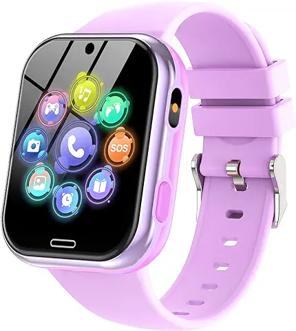 Lylica Reloj Inteligente Niños - Smartwatch Niño para y Niña con Podómetro, 19 Juegos, Llamadas, SOS, Música, Linterna, Juguetes para Niños de 3-12 Años Navidad Cumpleaños Regalo (Violeta Claro)  