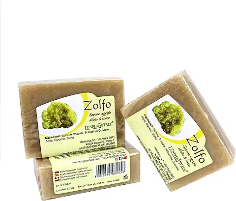 Lynpha Vitale - Kit Jabón de Azufre - Jabonería Artesanal - jabones elaborados en frío - No contienen colorantes, conservantes químicos, tensioactivos y parabenos - 100% natural - 3 Jabónes
