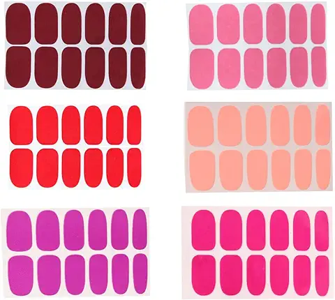 LYQNIHOB Pack de 6 Adhesivos Decorativos Multicolor para Uñas, Stickers Full Cover para Arte de Uñas DIY, Calcomanías Autoadhesivas de Diseño Completo para Decoración de Uñas,  