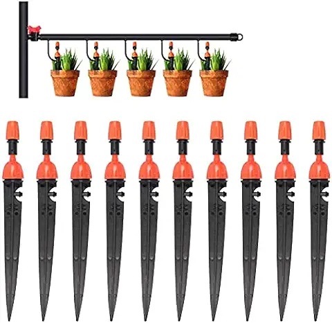 LYTIVAGEN 10 PCS Riego por Goteo Automático Kit Riego por Ggoteo Sistema de Irrigación Ajustable Jardín de Riego por Goteo Niebla Boquillas para Jardin Invernadero Césped Patio Terraza  