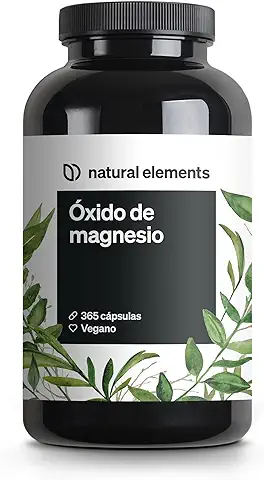 Magnesio – 365 Cápsulas – 667 mg de óxido de Magnesio, de los Cuales 400 mg por Cápsula – Probado en Laboratorio, alta Dosificación, Vegano  