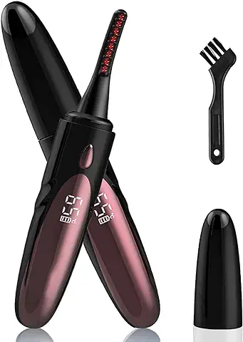 MainPi Rizador Pestañas Electrico,Profesional Rizador de Pestañas Termico con 4 Modos de Temperatura,USB Recargable Rizador de Pestañas,Portátil Calentamiento Rápid Rizador Pestañas (Negro)  