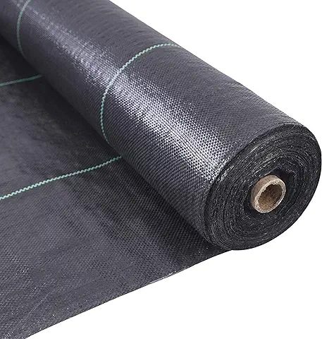 Malla Antihierbas,Malla Contra Malas Hierbas,Resistente para Malas Hierbas,Geotextil para Jardín,Resistente a Rotura Permeable, Estabilizada Contra UV Tejido(2x6m Malla,con 6 Piquetas de Sujeción)  