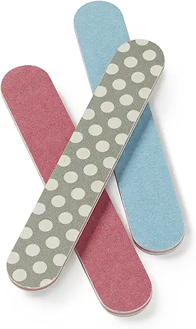 Manicare Paquete de 3 Limas Pequeñas Acolchadas, Limas de Uñas para dar Forma a Uñas Artificiales y Naturales, Grano Medio de Doble Cara, Duraderas, para el Hogar, Salón de Bricolaje, Manicura o  