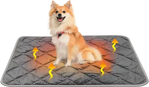Manta Autocalentable para Gatos y Perros, Almohadilla Térmica Lavable Esterilla Cálida para Mascotas sin Electricidad y Baterías, Antideslizante Supersuave Ecológico Colchoneta Calefactora, 48x70cm  