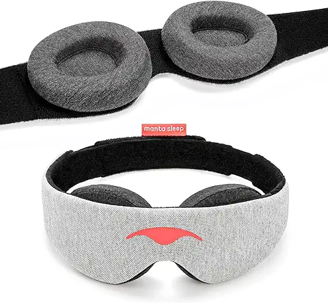 Manta Sleep Mask - Antifaz para Dormir 100% Anti-Luz - Cero Presión en Ojos - Copas Ajustables para Ojos - Máscara Para Dormir para un Descanso Más Profundo  