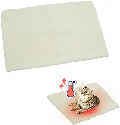 Manta Térmica Gato,Autocalentado Manta Gatos,Cojín de Calor,Manta Termica,Manta para Mascotas,Manta Autocalentable para Gatos & Perros,Sin Electricidad y Baterías,Ecológico Manta,Blanco  