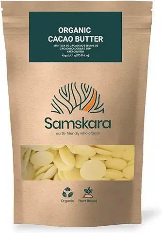 Manteca de Cacao en Obleas | Cruda Raw | De Cultiva Ecológica | Vegana | 100% Natural y Pura | Samskara (100gr Obleas)  