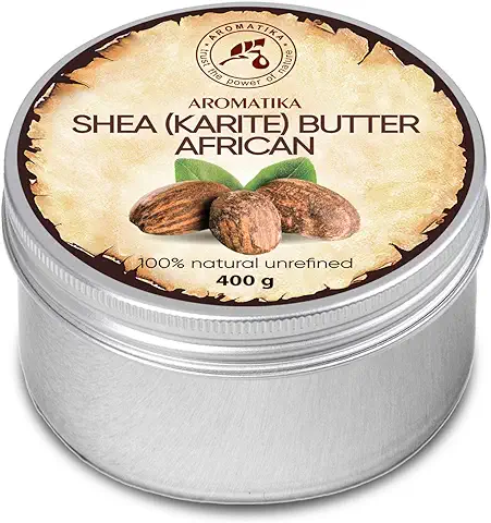 Manteca de Karité 400g - Shea Butter Africana - Puro y Natural Butyrospermum Parkii - Hidratante Corporal - Aceite para Cabello - Piel - Uñas - Labios - Cuidado Facial  